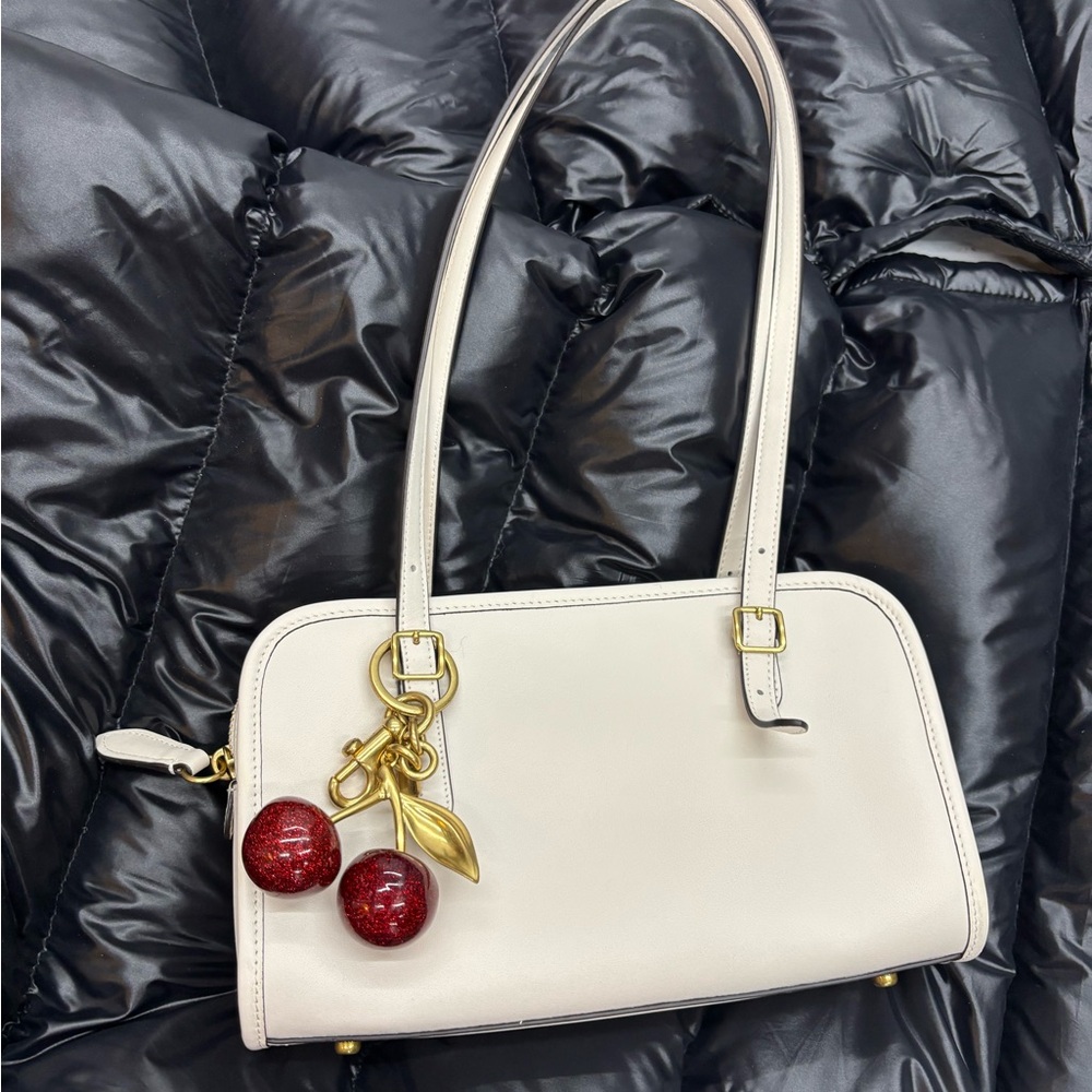 Coach Swing Zip bag in Chalk with Cherry Charm & matching Tabby wallet